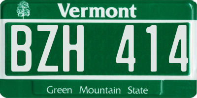 VT license plate BZH414