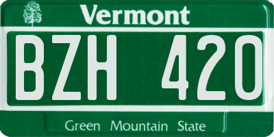 VT license plate BZH420