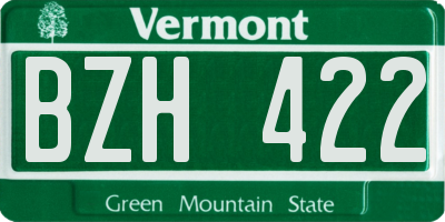 VT license plate BZH422