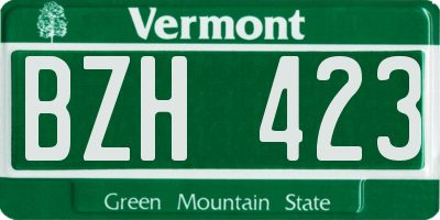 VT license plate BZH423