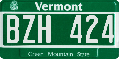 VT license plate BZH424