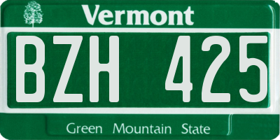 VT license plate BZH425
