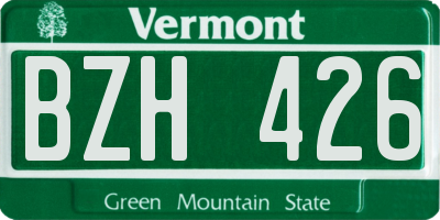 VT license plate BZH426