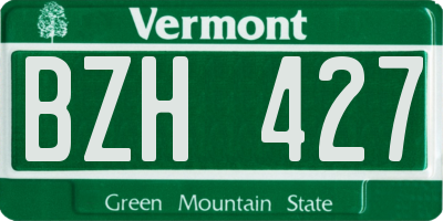 VT license plate BZH427