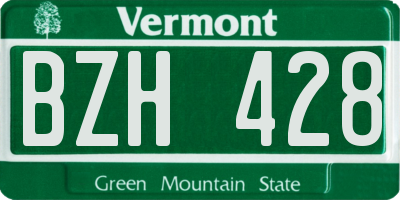 VT license plate BZH428