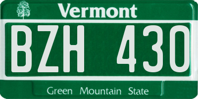 VT license plate BZH430
