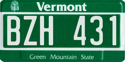 VT license plate BZH431