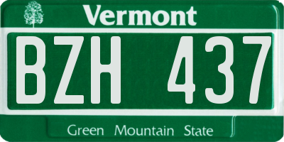 VT license plate BZH437