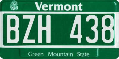 VT license plate BZH438