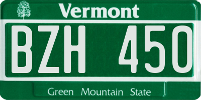 VT license plate BZH450