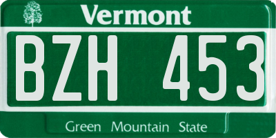VT license plate BZH453
