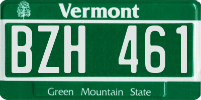 VT license plate BZH461