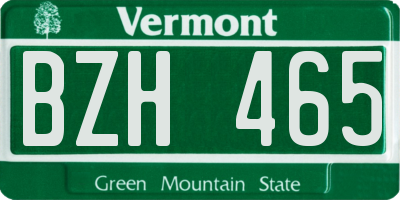 VT license plate BZH465