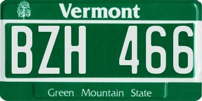 VT license plate BZH466