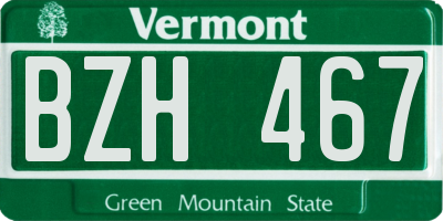 VT license plate BZH467