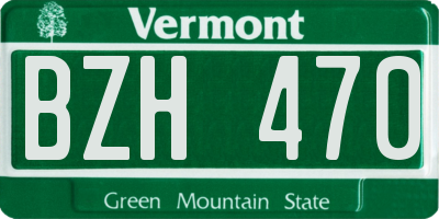 VT license plate BZH470