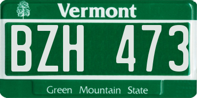 VT license plate BZH473