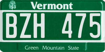 VT license plate BZH475