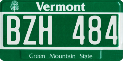 VT license plate BZH484