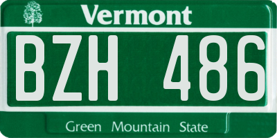 VT license plate BZH486