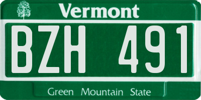 VT license plate BZH491