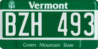 VT license plate BZH493