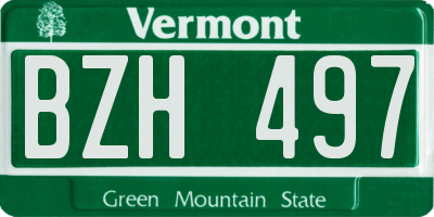 VT license plate BZH497