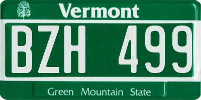 VT license plate BZH499