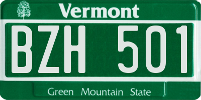 VT license plate BZH501