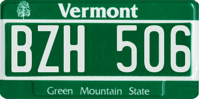 VT license plate BZH506