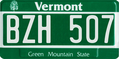 VT license plate BZH507