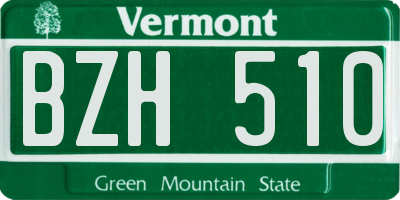 VT license plate BZH510