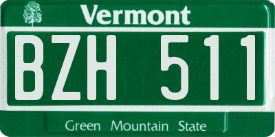 VT license plate BZH511