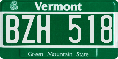 VT license plate BZH518