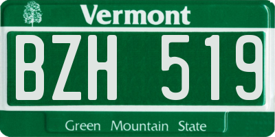 VT license plate BZH519