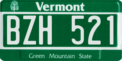 VT license plate BZH521
