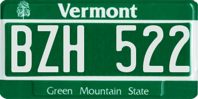 VT license plate BZH522