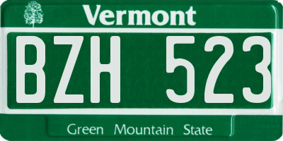 VT license plate BZH523