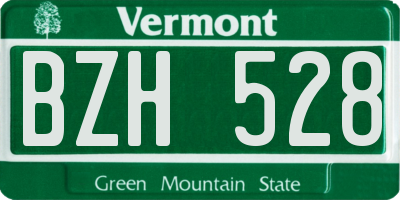 VT license plate BZH528