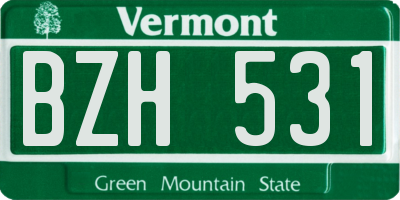 VT license plate BZH531