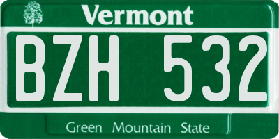 VT license plate BZH532