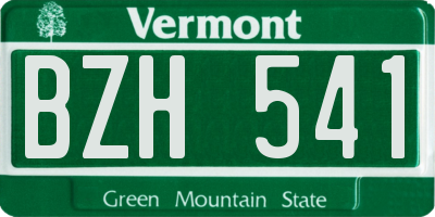 VT license plate BZH541