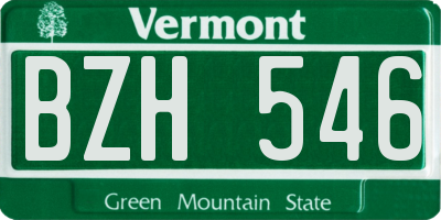 VT license plate BZH546