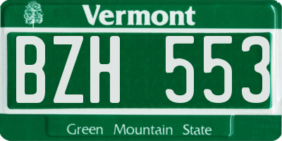 VT license plate BZH553