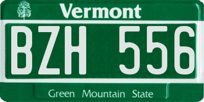VT license plate BZH556
