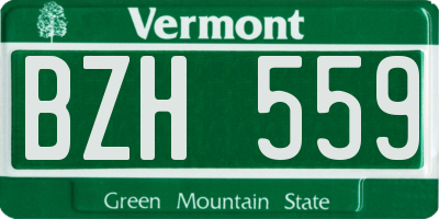 VT license plate BZH559