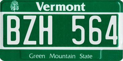 VT license plate BZH564