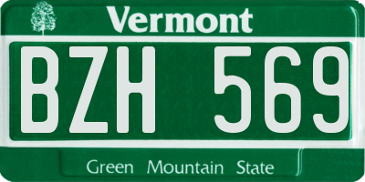 VT license plate BZH569