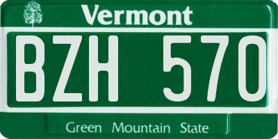 VT license plate BZH570