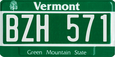 VT license plate BZH571